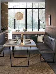 Monza Faux Leather Dark Grey Curtis Right Hand Corner Dining Table and Bench Set - Image 3 of 7