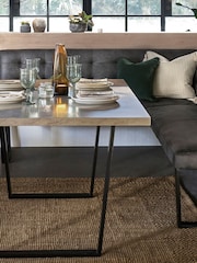 Monza Faux Leather Dark Grey Curtis Right Hand Corner Dining Table and Bench Set - Image 5 of 7
