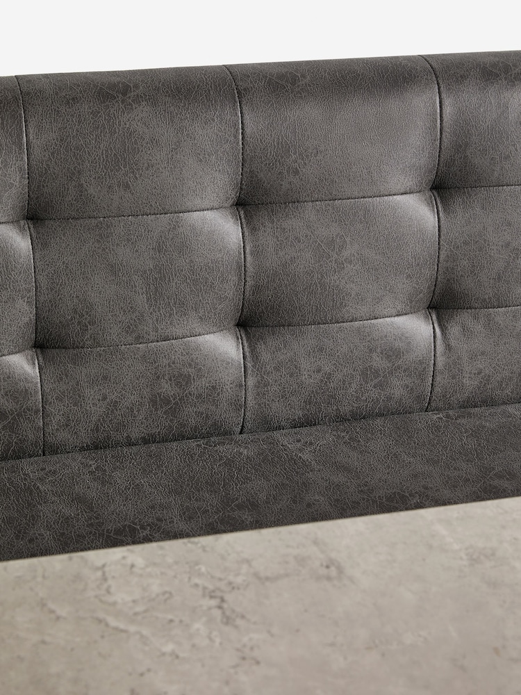 Monza Faux Leather Dark Grey Curtis Right Hand Corner Dining Table and Bench Set - Image 7 of 7