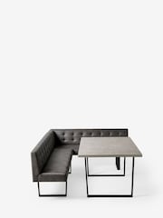 Monza Faux Leather Dark Grey Curtis Right Hand Corner Dining Table and Bench Set - Image 8 of 8