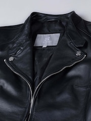Lakeland Leather Dark Black Nateby Centre Zip Leather Biker Jacket - Image 7 of 7