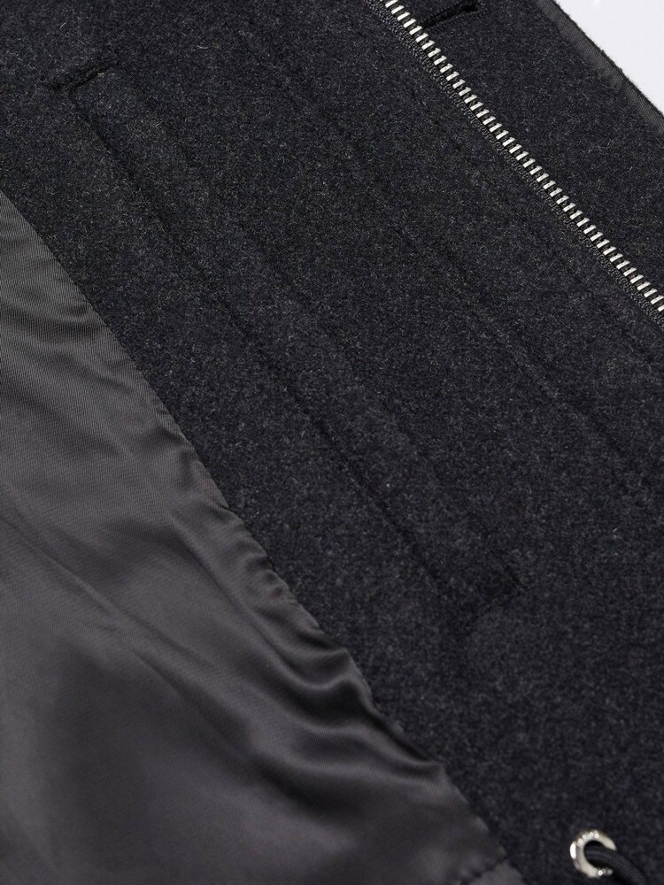 Mango Black Wool Mix Coat with Hood - Image 7 of 7