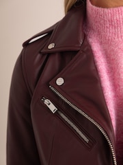 Lakeland Leather Maroon/Burgundy Grasmere Leather Biker Jacket - Image 5 of 7