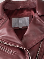 Lakeland Leather Maroon/Burgundy Grasmere Leather Biker Jacket - Image 7 of 7