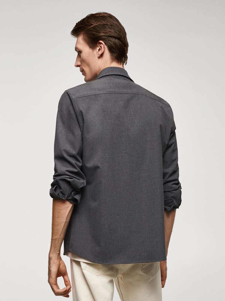 Mango Grey Long Sleeved Button Up Shirt - Image 2 of 6