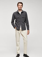 Mango Grey Long Sleeved Button Up Shirt - Image 3 of 6