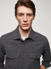 Mango Grey Long Sleeved Button Up Shirt - Image 4 of 6