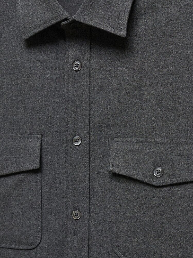 Mango Grey Long Sleeved Button Up Shirt - Image 6 of 6