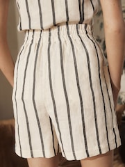 Ecru Ramie Blend Longline Stripe Waistcoat - Image 3 of 6