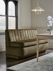 Plush Chenille Moss Green Anderson Storage Dining Bench - Image 1 of 9