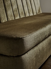 Plush Chenille Moss Green Anderson Storage Dining Bench - Image 3 of 9