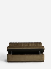 Plush Chenille Moss Green Anderson Storage Dining Bench - Image 7 of 9