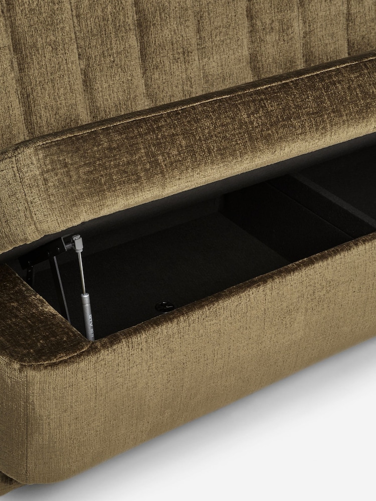 Plush Chenille Moss Green Anderson Storage Dining Bench - Image 9 of 9