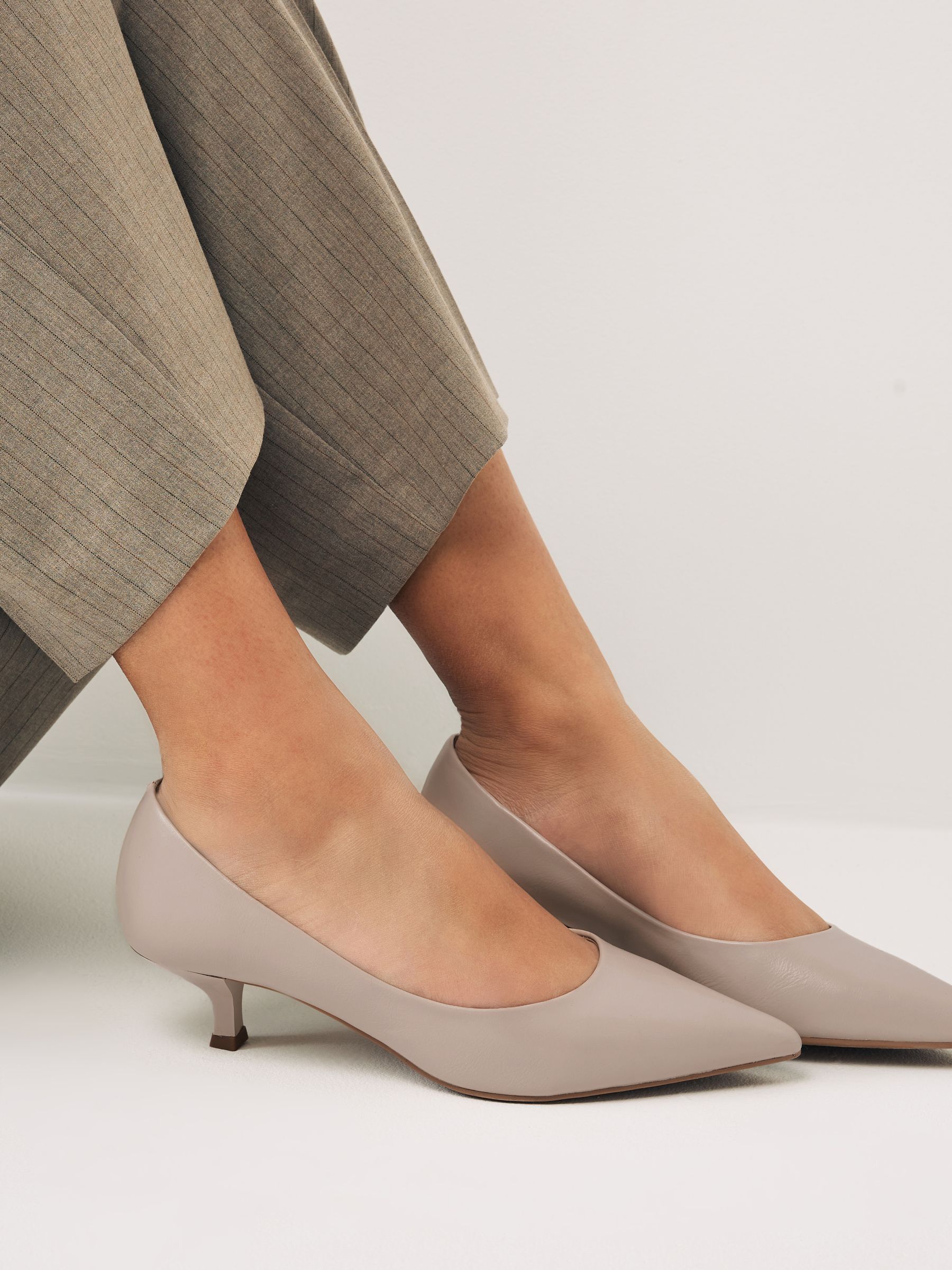 Buy Bone Extra Wide Fit Forever Comfort Kitten Heel Court Shoes from Next Luxembourg