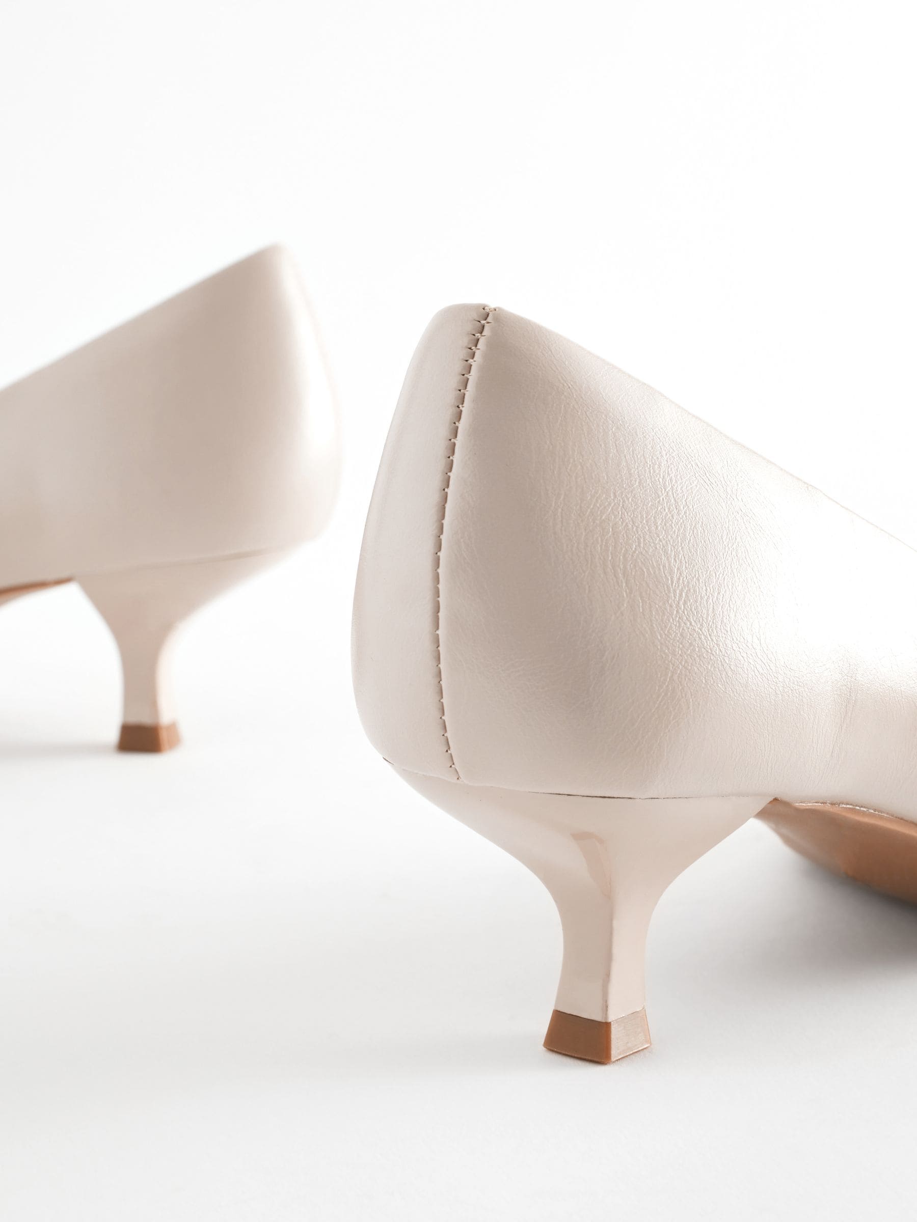 Buy Bone Extra Wide Fit Forever Comfort Kitten Heel Court Shoes from Next Luxembourg