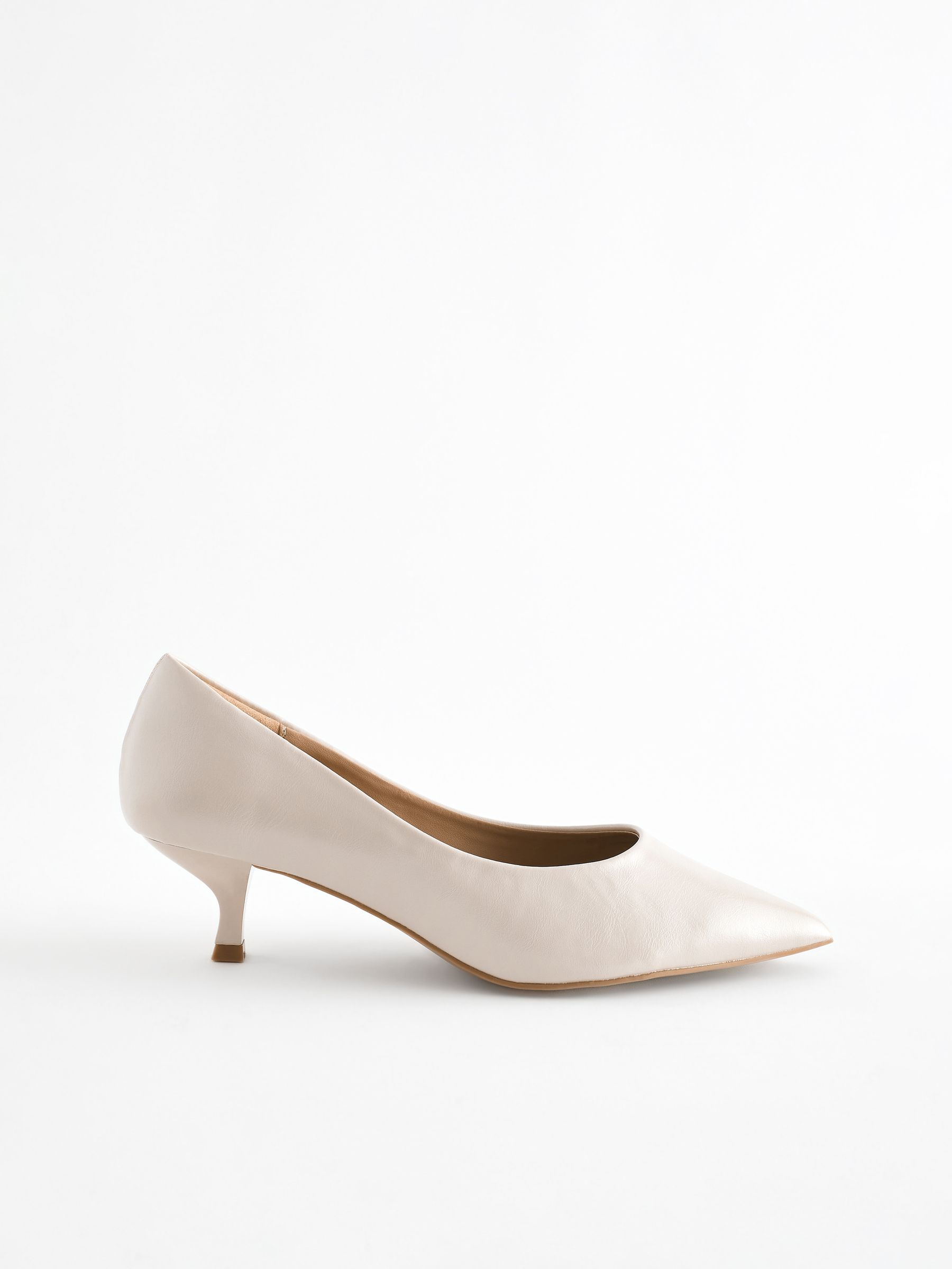 Buy Bone Extra Wide Fit Forever Comfort Kitten Heel Court Shoes from Next Norway