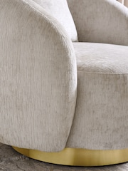 Lipsy Silver Grey Soft Chenille Laurel Accent Chair - Image 2 of 7