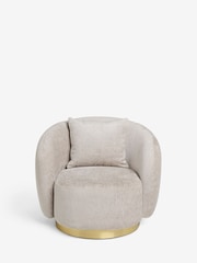 Lipsy Silver Grey Soft Chenille Laurel Accent Chair - Image 3 of 7