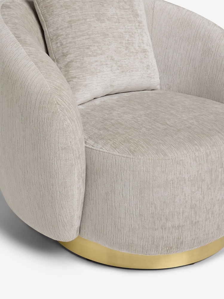 Lipsy Silver Grey Soft Chenille Laurel Accent Chair - Image 7 of 7