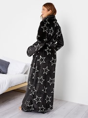 Long Tall Sally Black Foil Star Shawl Collar Robe - Image 2 of 5