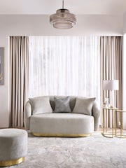 Lipsy Silver Grey Soft Chenille Laurel 2 Seater Sofa - Image 1 of 7