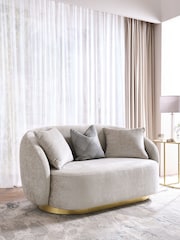 Lipsy Silver Grey Soft Chenille Laurel 2 Seater Sofa - Image 2 of 7
