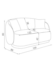 Lipsy Silver Grey Soft Chenille Laurel 2 Seater Sofa - Image 4 of 7