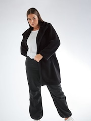 Yours Curve Black Faux Fur Coat - Image 1 of 3