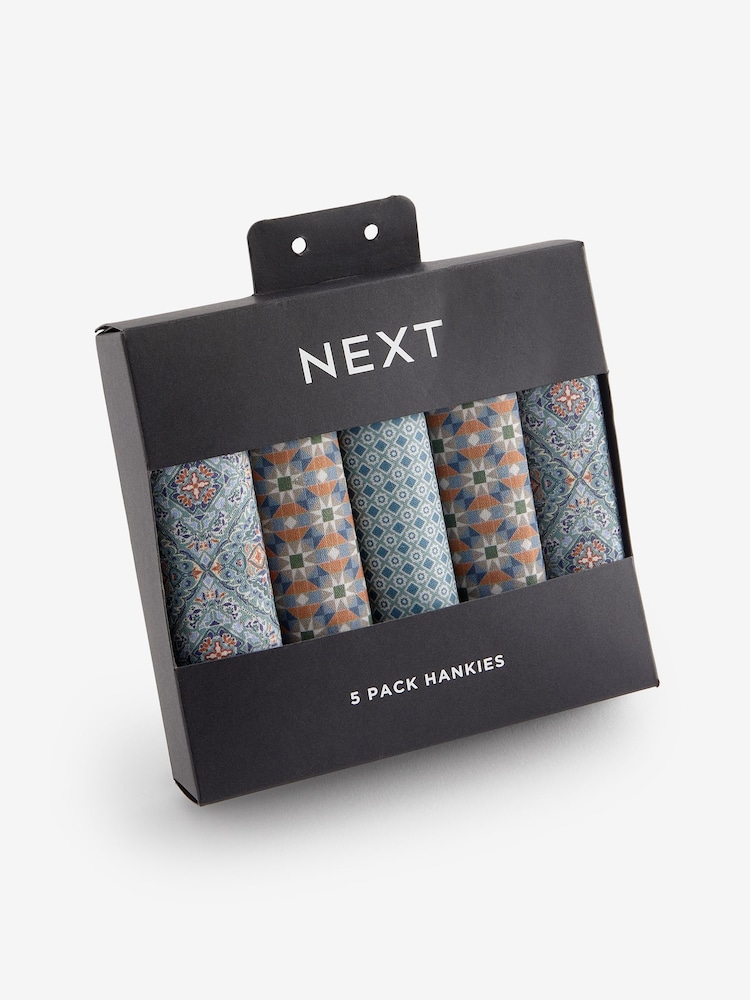 Tile Print Geo Floral Handkerchiefs 5 Pack - Image 1 of 3