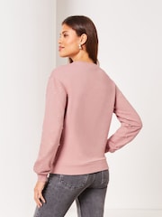Lipsy Pink Pearls Round Neck Sweatshirt - Image 2 of 4