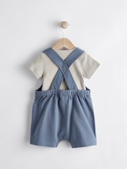 Blue Varsity Baby Jersey 100% Cotton Dungarees and Bodysuit Set (0mths-2yrs) - Image 2 of 7