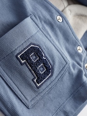 Blue Varsity Baby Jersey 100% Cotton Dungarees and Bodysuit Set (0mths-2yrs) - Image 6 of 7