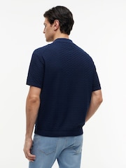 Tommy Hilfiger Carbon Blue Relaxed Fit Washed Structured Polo Shirt - Image 2 of 5