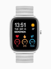 Sekonda Unisex Silver Tone Motion Plus Smart Watch With Case And Stainless Steel Bracelet With LCD Dial - Image 2 of 6