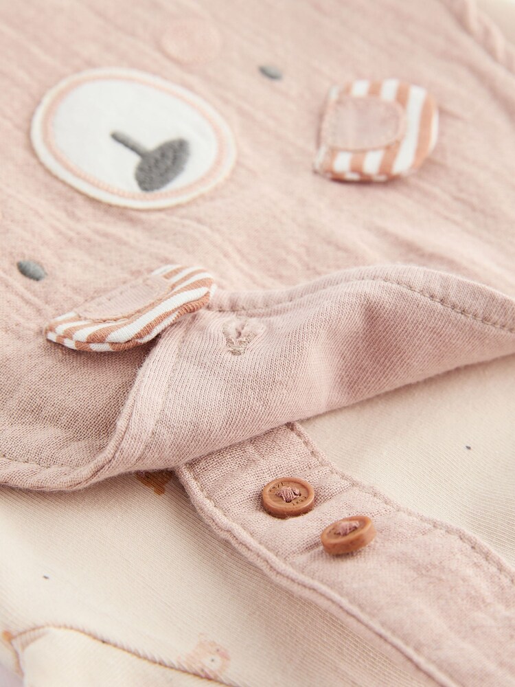 Neutral Bear Woven Dungarees And Bodysuit Set (0mths-2yrs) - Image 7 of 7