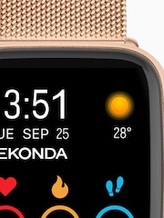 Sekonda Unisex Motion Plus Gold Tone Smart Watch With Case And Stainless Steel Mesh With LCD Dial - Image 3 of 6