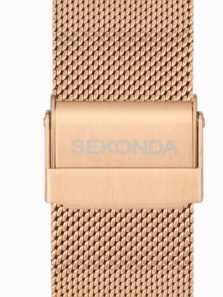 Sekonda Unisex Motion Plus Gold Tone Smart Watch With Case And Stainless Steel Mesh With LCD Dial - Image 6 of 6