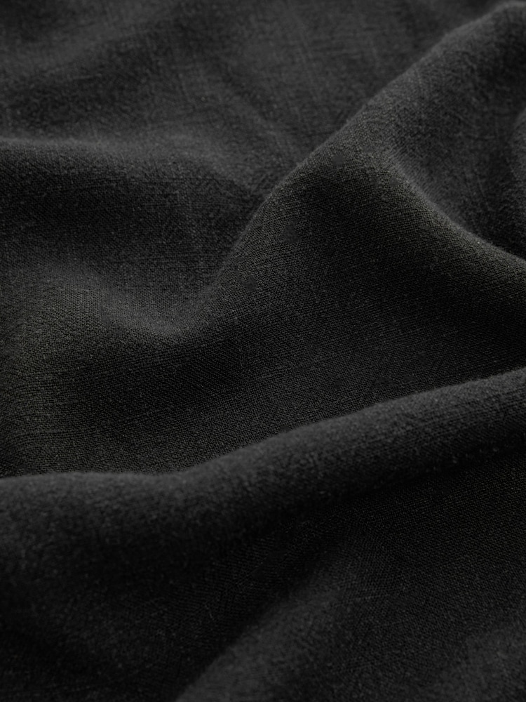 Schwarz - Overall mit Leinenanteil und Knopfleiste - Bild 5 von 5