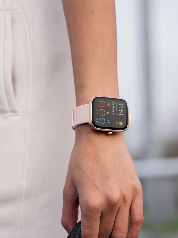 Sekonda Unisex Pink Motion Plus Smartwatch With Case And Silicone Strap With LCD Dial - Image 1 of 6