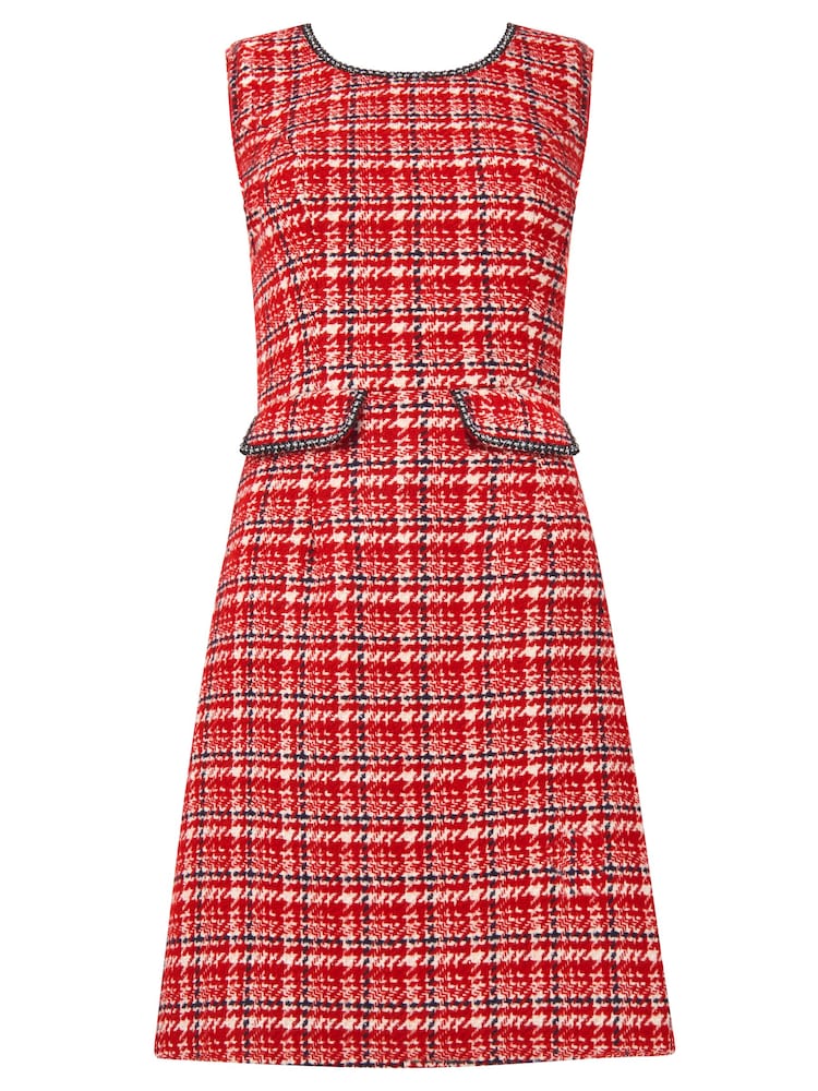 Joe Browns Red Chic Check Dress - Image 7 of 7 Joe Browns Red Chic Check Dress - Image 7 of 7