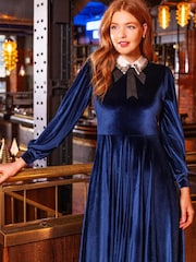 Joe Browns Blue Loretta Velour Dress - Image 2 of 7