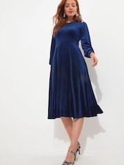 Joe Browns Blue Loretta Velour Dress - Image 3 of 7
