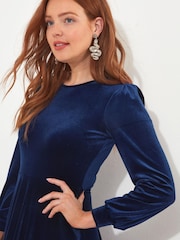 Joe Browns Blue Loretta Velour Dress - Image 6 of 7