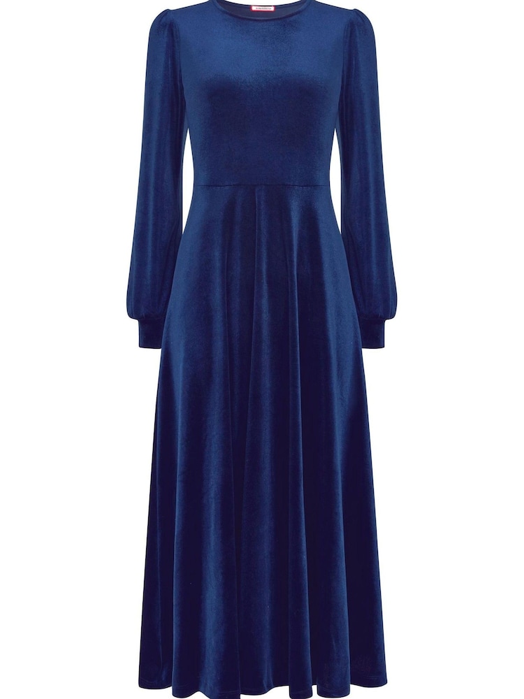Joe Browns Blue Loretta Velour Dress - Image 7 of 7