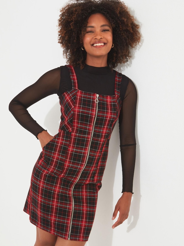 Joe Browns Red Check It Out Zip Up Dress - Image 1 of 7 Joe Browns Red Check It Out Zip Up Dress - Image 1 of 7