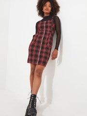 Joe Browns Red Check It Out Zip Up Dress - Image 3 of 7