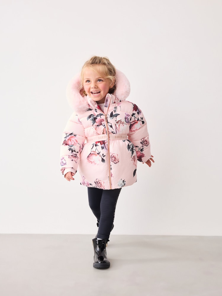 Baker by Ted Baker Pink Floral Padded Coat - Image 1 of 16