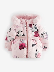 Baker by Ted Baker Pink Floral Padded Coat - Image 10 of 16
