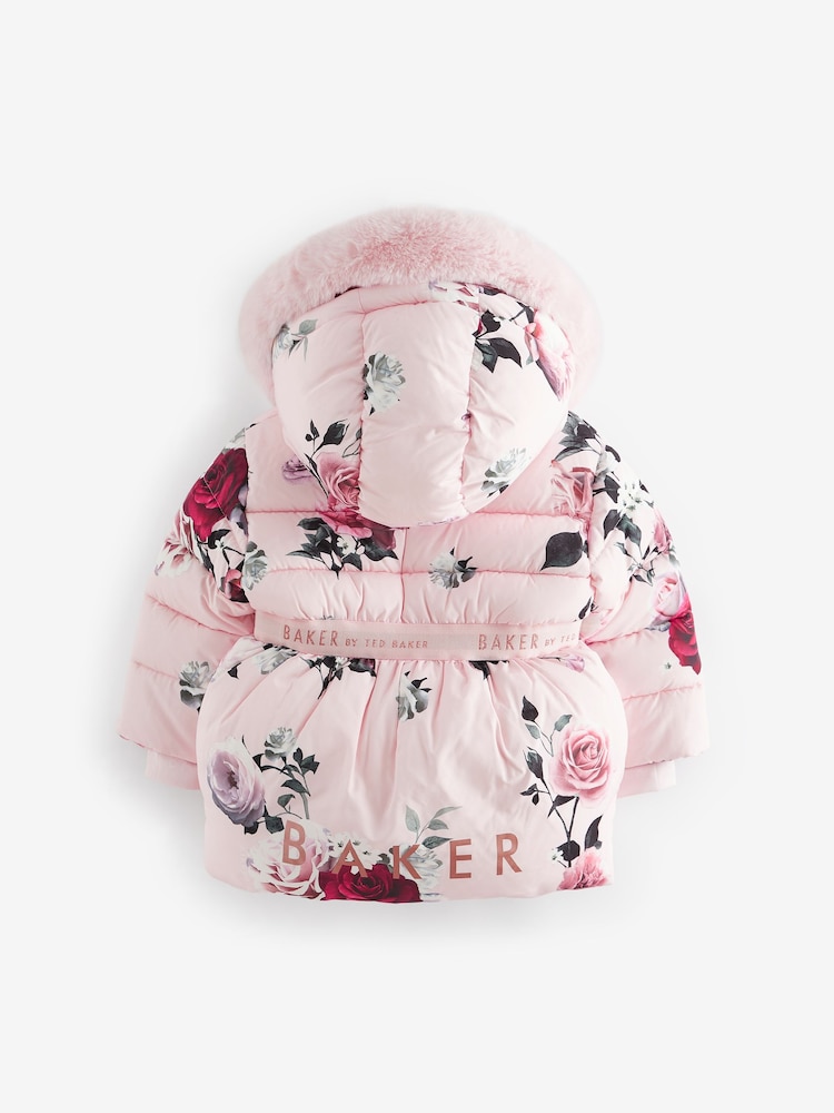 Baker by Ted Baker Pink Floral Padded Coat - Image 12 of 16
