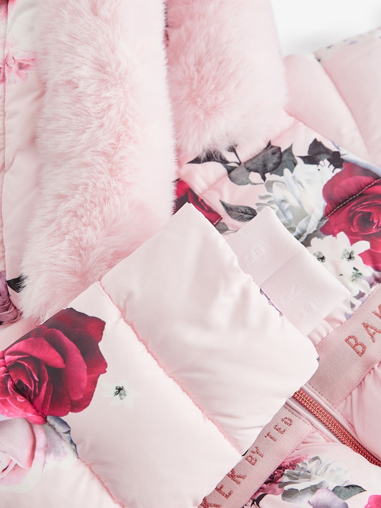 Baker by Ted Baker Pink Floral Padded Coat - Image 15 of 16